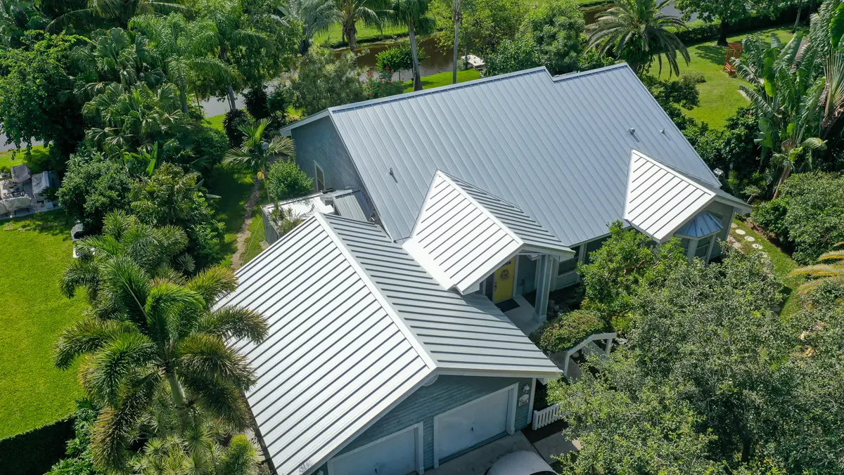 Standing seam metal roof close-up
